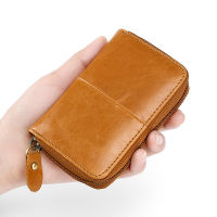 Genuine leather Men card holder European style RFID Card wallet Real cowhide Cardholder zipper card case for idbank credit card