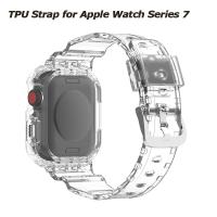 TPU Material 2 In 1 Watch Strap and Case For IWatch Serise 7 40mm 41mm 44mm 45mm Band For Apple Watch 3 4 5 6