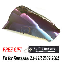 ElvenตาสำหรับคาวาซากิZX12R 2002-2005 2004 2003 อุปกรณ์มอเตอร์ไซค์ฟองคู่กระจกหน้ากระจกF Airing ZX 12R 02 03 04 05 ลมVisorสปอยเลอร์D Eflector