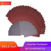 【CW】 9 X 3.6 Inch Sandpaper Assortment 80/120/400/600Grit Extremely Sturdy and for Polishing Wood Metal Sanding