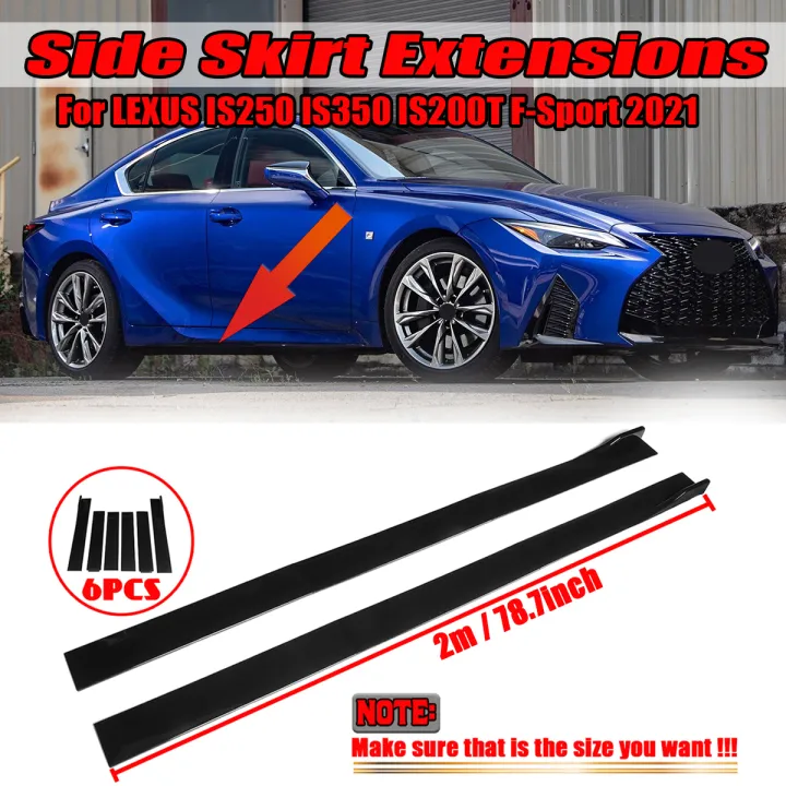 2M Car Body Kit Glossy Black/Carbon Fiber DIY Side Skirt Extensions