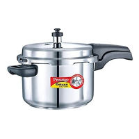 Prestige 4L Alpha Deluxe Induction Base Stainless Steel Pressure Cooker, 4.0-Liter