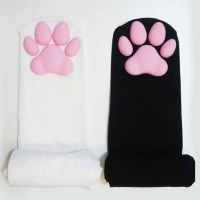 ถุงเท้า3D นุ่มแผ่นตีนแมวถุงเท้าสูงถึงต้นขาน่ารักสีชมพูสำหรับคอสเพลย์