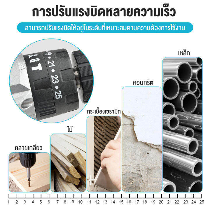 moketa-สว่านแบต-สว่านไร้สาย-288v-สว่านไขควงกระแทกไร้สาย-3ระบบ-cordless-impact-drill-สว่านกระแทก-ไร้สาย-สว่า