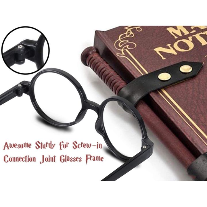 16pcs-wizard-glasses-with-round-frame-no-lenses-and-tattoos-for-kids-halloween-costume-party