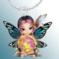 [COD] wish new fairy princess pendant necklace creative lady printing wholesale