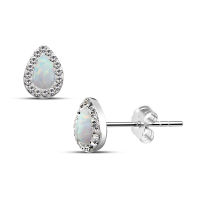 opal stud earring , opal crystal stud earring , opal silver earring , white opal ear stud for women ,ต่างหูโอปอล , ต่างหูคริสตัลโอปอล , ต่างหูเงินโอปอล , ต่างหูโอปอลสีขาวสำหรับผู้หญิง