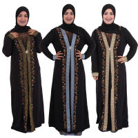 Women Prayer Hijab Dress Muslim Fashion Rhinestone Turkey Abaya Dubai Kaftan Islamic Clothing Khimar Long Robe Djellaba Femme