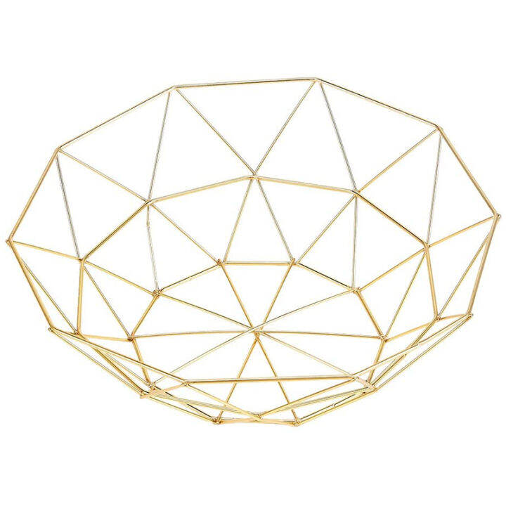 Metal Wire Fruit Basket Fruit Bowl, Round Bread Storage Bowl Stand