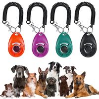 Dog Training Clicker Plastic Whistle Elastic Adjustable Wrist Stop Barking Dogs Aid