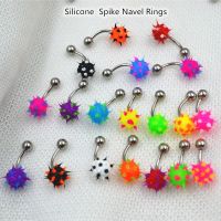 【CW】 100pcs Spike Balls Silicone Navel Belly Piercing Barbell Surgical Fashion Jewelry