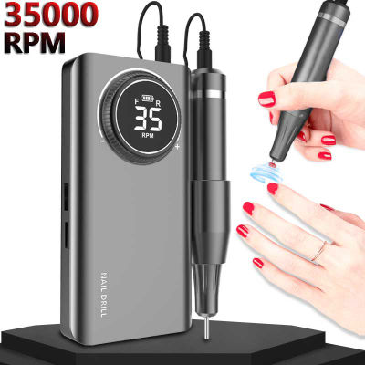 35000RPM Nail Drill Machine With HD LCD Display Rechargeable Nail Master For Manicure Portable Nail Drill Milling Machine Equipm