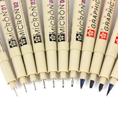 LLD Black Pigma Micron Pen Waterproof Hand-drawn Design Sketch Needle Pen Hand Dawing Liner Fineliner Cartoon Signature Pen-zptcm3861