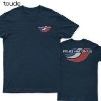 Nieuwe Politie Nationale Frankrijk Franse Tshirt Dubbelzijdig