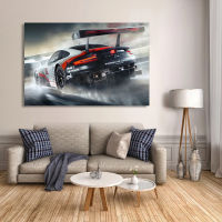 Modern Wall Art Canvas Paintings Porsches 911 RSR Racing Cars Back View Vehicle Posters and Prints For Living Room Decor