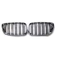 Chrome นอกกรอบรถจัดแต่งทรงผมด้านหน้ากระจังหน้า Dual Slat Grille สำหรับ BMW F30 F35 E90 E91 E36 F15 F18 F06 F12 F22