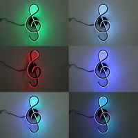 Nordic Simple RGB LED Wall Lamp Metal Musical Note Shaped Bedside Spiral Night Light Modern Hallways Home Indoor Living Room Bed