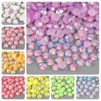 【CW】 2-4mm Jelly Resin Rhinestones Round Flatback Glittler Strass Stones Charms Accessories Decoration