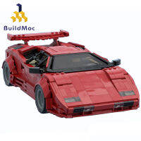 Buidlmoc Speed Champion City R รถเทคนิครถ Countachs QV สีแดงและสีดำ Creative Expert MOC ชุด Building Blocks ของเล่น