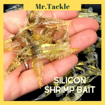 10Pcs New Biomimetic Luminous Soft Sea Fishing Shrimp Fake Bait Prawn Lure  Hook Worm Silicone STYLE A(NO HOOK) 