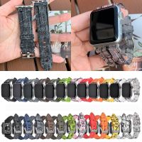 ❈ Rubber Strap For Apple Watch Band 41mm 45mm 44mm 40mm 38mm 42 mm correa Printing Silicone Bracelet iWatch 7 6 SE 5 4 Accessories