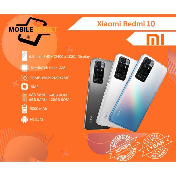 Xiaomi Redmi 10 / Redmi 10 2022 NTC, 1 year official warranty Lazada PH