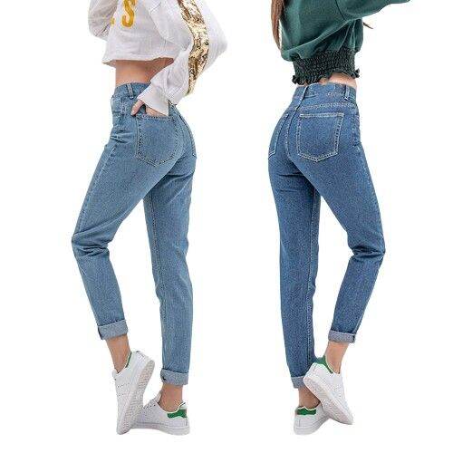 Ladies Demim Mom Jeans Highwaist denim boyfriend jeans Ankle Fit ...