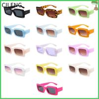 CILENG UV400แว่นตาแบบอินเทรนด์หญิงแว่นตากันแดดแว่นตากันแดดสี่เหลี่ยมผืนผ้าเฉดสีกรอบขนาดเล็ก