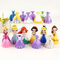 18 ชิ้น Cinderella เบลล์อลิซสโนว์ไวท์ Ariel ราพันเซล PVC Action Manikin ของเล่นตุ๊กตาของขวัญสำหรับสาว ๆ