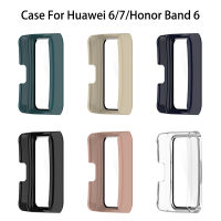 กระจกปกป้องหน้าจอ Casing PC สำหรับ Huawei Band 7 6/Honor Band 6ฟิล์มสำหรับหัวเว่ยเต็มเคสห่อหุ้ม Huawei Honor Band 6