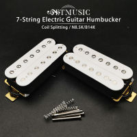 7-String Gelektrik Humbucker แบบคู่คอยล์ Gitar Elektrik Pickup Coil Pickup Split Output N8.5KB14K Gitar Bahagian Putih