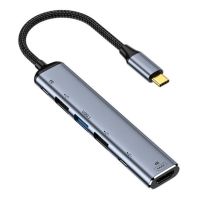 Portable USB 3.1 Type-C Hub to -Compatible Multi Splitter Adapter 4K 3 USB C Hub for PC