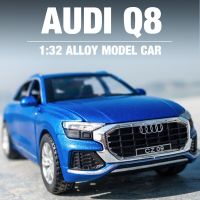 1:32 High Simulation Audi Q8 SUV Sound And Light Pull Back Alloy Toy Car Model For Children Gifts Car Kids Toy Free Shipping