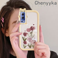 เคส Chenyyka สำหรับ VIVO Y72 5G Y52 5G Y75s 5G เคสแฟชั่น5G Thip นำโชคเคสรูปโบว์มอนสเตอร์น้อยเคสนิ่มทนต่อการขัดถูเคสโทรศัพท์โปร่งใสฝาครอบป้องกันเลนส์กล้องถ่ายรูป TPU ซิลิกาเจล