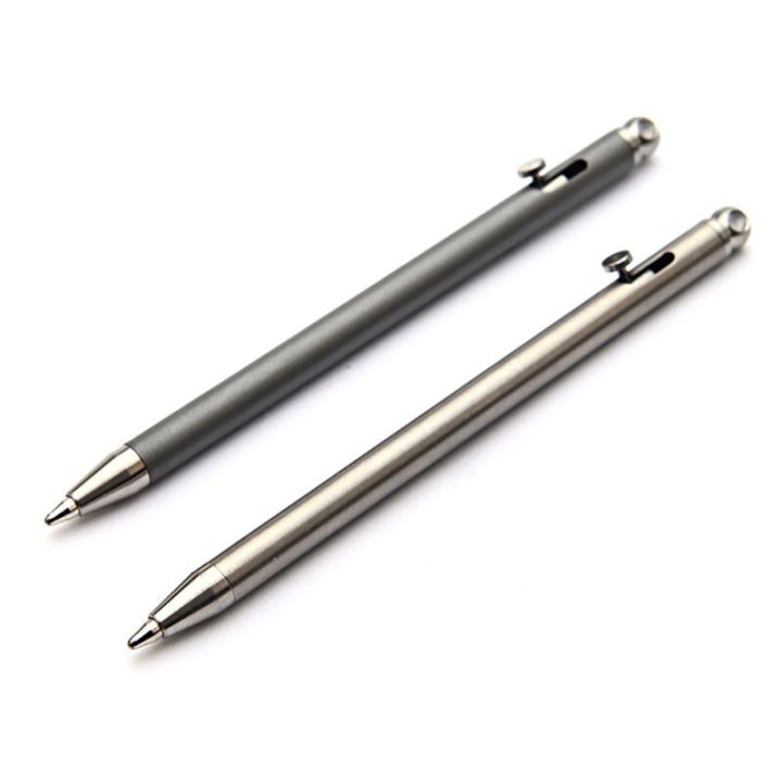 ปากกาไทเทเนียมขนาดจิ๋วพกพาปากกา-edc-อุปกรณ์กลางแจ้งสร้างสรรค์มีสไตล์ปากกาเซ็นชื่อปากกาทนทานสำหรับทุกเพศพร้อมเติม2ชิ้น