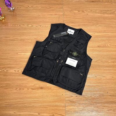 【Original Label】Stone Island Functional Work Suit Pocket Vest Mens and Womens Island Vest