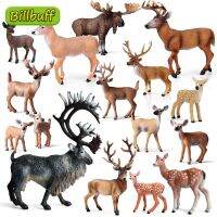 【CW】 2022 Wild Animal Model Christmas Whitetail Deer Sika Reindeer Doll Collectible Figurine Action Figures Kids Toys Home Decor