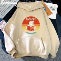 Happy Halloween Ghost Reading Scary Book Hoodies Man Woman Winter Warm Streetwear Manga Pullovers Long Sleeve Sportswear Tops Size Xxs-4Xl