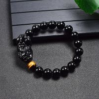 Lucky Pi Yao Charm Bracciale Energito Nera Naturale Opaca Pi Xiu Truppe Coraggiose Occhio Di Tigre Perline Braccialetti Udonna Gioielli