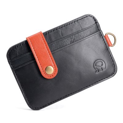 hot！【DT】✣►○  Layer Cowhide Card Holder Men Wallet With Ultra-thin Drivers License Short Purse Badge