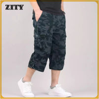 ZITY กางเกงขาสั้นบุรุษทหารสินค้าฤดูร้อนสบาย ๆ ผ้าฝ้ายคาปรียาวบวกขนาด 5XL ผู้ชายหลายกระเป๋ายุทธวิธีกางเกงขาสั้น  MMS0031