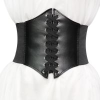 【cw】 Fashion Corset Wide Belts Faux LeatherBody Shaping GirdleforElastic TightWaist forWear