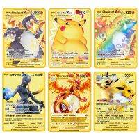 การ์ดโลหะ Pokémon Vmax V Max Pikachu การ์ดสะสมเกมสายรุ้ง Charizard Pokemon ของขวัญ Kids Toys Hoies