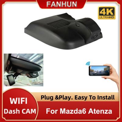 กล้องติดรถยนต์4K 2160P ระบบ Wifi DVR ติดหน้ารถกล้องติดแผงกล้องติดรถยนต์สำหรับ Mazda6 Atenza 2017-2022
