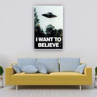 Luyameishop ที่น่าสนใจไฟล์ I Want To Believe โปสเตอร์ตกแต่ง Vintage ตกแต่ง Wall Art พิมพ์ภาพจิตรกรรมฝาผนังภาพวาดภาพบ้านไม่มีกรอบ