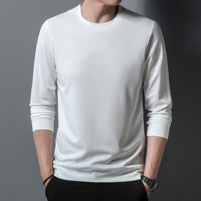 HOT11★BROWON Brand T Shirt for Men 2023 Spring and Autumn O-Neck Long Sleeve T-Shirt Male Color Cal Polyester T Shirt Men Clothing