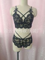 2023 Hot European And American New Sexy Lingerie Set Split Lace Seduction Sexy Lingerie Womens Two-Piece Set