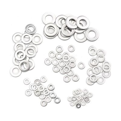 105Pcs 304 Flat Stainless Steel Washers M3 M4 M5 M6 M8 M10 For Screws Repair Kit Tool Nails  Screws Fasteners