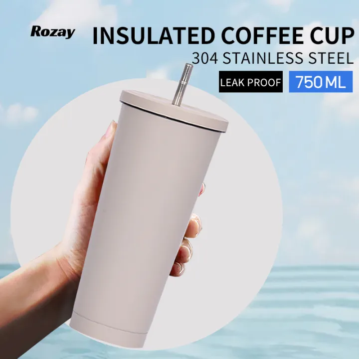 Portable Straw Cup 304 Stainless Steel Straw Cup Leak Proof Thermos Flask 500ml/750ml Lazada PH