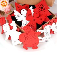 10PCS White amp;Red Creative Santa Claus Wooden Pendants Ornaments For Christmas Party Xmas Tree Ornaments Kids Gifts Decorations